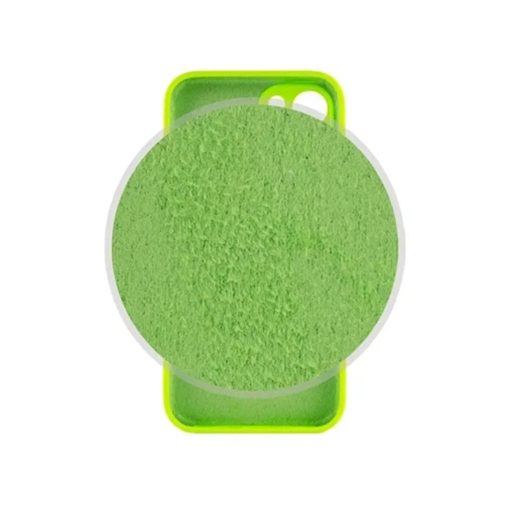 Чехол Silicone Case с закрытым низом и защитой камеры для Iphone 13 (Квадратные грани)